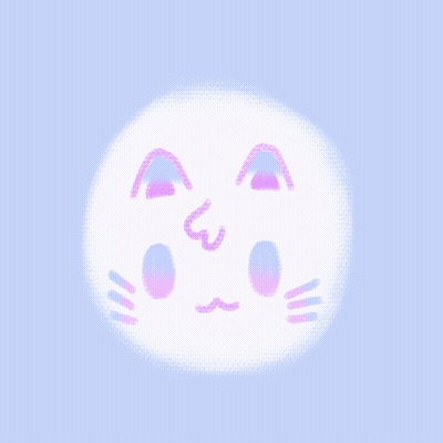 A Drawing Of A Cat 'S Face With The Number 3 On It 'S Nose GIF