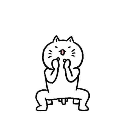 A Drawing Of A Cat Standing On Its Hind Legs With Its Arms In The Air . Sticker