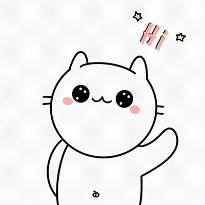 A Drawing Of A Cat That Says Hi GIF