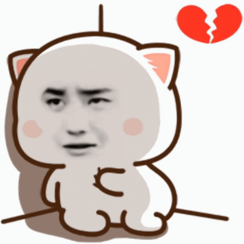 A Drawing Of A Cat With A Broken Heart In The Background GIF