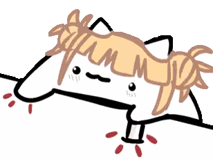 A Drawing Of A Cat With A Ponytail And Ears Sticker