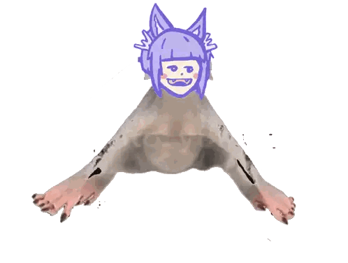 A Drawing Of A Cat With A Purple Head Sticker