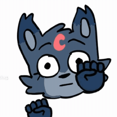 A Drawing Of A Cat With A Red C On Its Forehead GIF