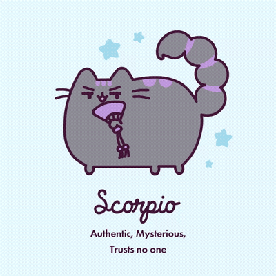 A Drawing Of A Cat With A Scorpion On Its Tail GIF
