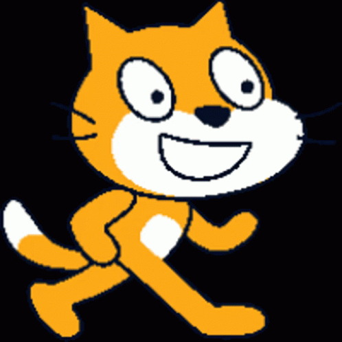 A Drawing Of A Cat With Big Eyes And A Smile On Its Face GIF