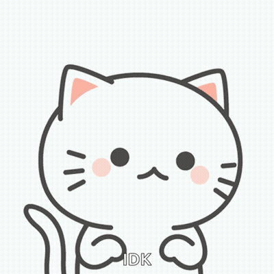 A Drawing Of A Cat With Question Marks On Its Head And The Word Idk Below It GIF