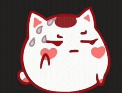 A Drawing Of A Cat With Sweat Coming Out Of Its Nose GIF