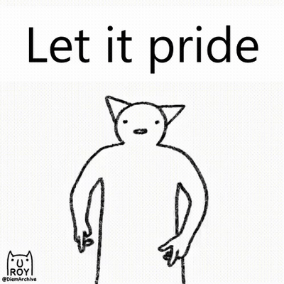 A Drawing Of A Cat With The Words Let It Pride GIF
