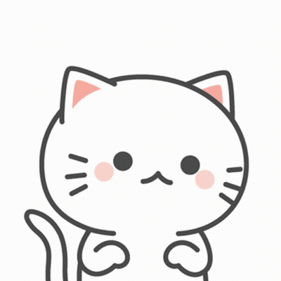 A Drawing Of A Cat With Three Pink Question Marks Above Its Head GIF
