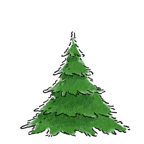A Drawing Of A Christmas Tree With A Red Bull Can On Top Of It Sticker