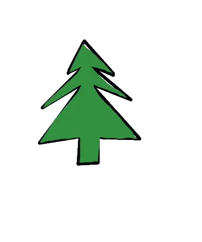 A Drawing Of A Christmas Tree With Decorations On It Sticker