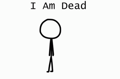 A Drawing Of A Circle With The Words I Am Dead Below It GIF