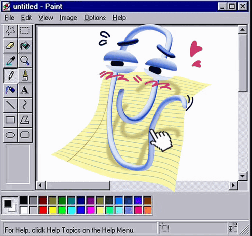 A Drawing Of A Clip On A Piece Of Paper Is On A Computer Screen GIF