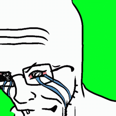 A Drawing Of A Clown With Glasses And A Green Background GIF