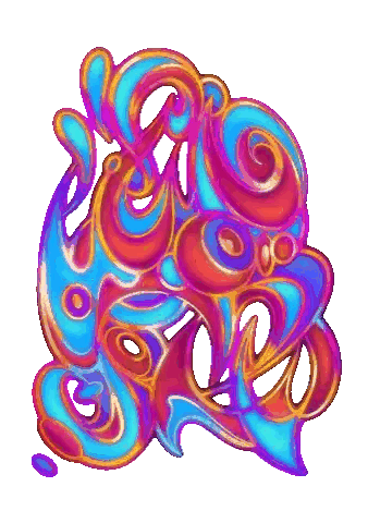 A Drawing Of A Colorful Swirl On A White Background With The Number 20 In The Middle Sticker