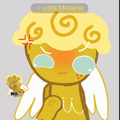A Drawing Of A Cookie With Wings And The Words Alight Motion On The Bottom Right Corner GIF