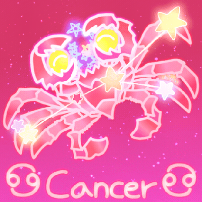 A Drawing Of A Crab And The Word Cancer GIF