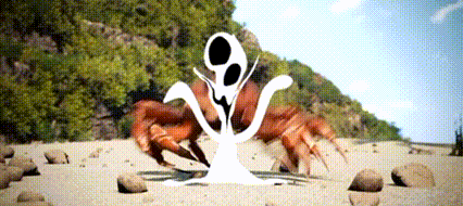 A Drawing Of A Crab With A Skull On Top Of It GIF