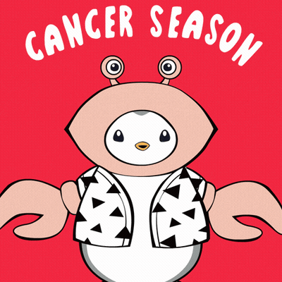 A Drawing Of A Crab With The Words Cancer Season Written Above It GIF