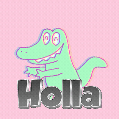 A Drawing Of A Crocodile With The Name Holla On It GIF