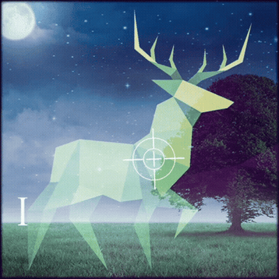 A Drawing Of A Deer With A Crosshair On It GIF