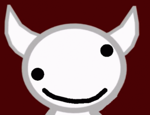 A Drawing Of A Devil With Horns Sticking Out His Tongue GIF