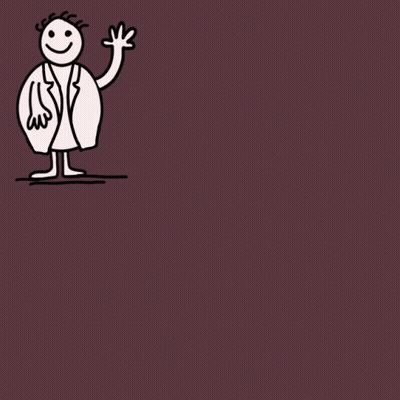 A Drawing Of A Doctor With The Words Hello Vaccine Goodbye Covid GIF