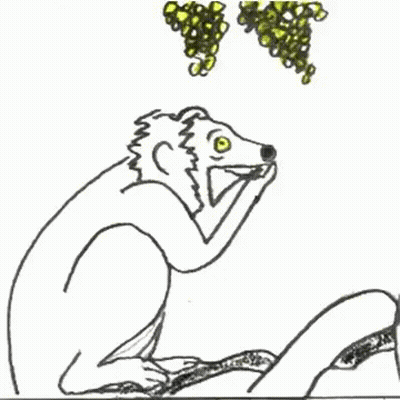A Drawing Of A Dog Eating A Bunch Of Grapes With The Letter C On Its Face GIF