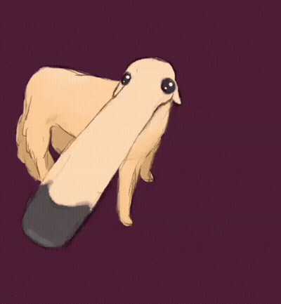 A Drawing Of A Dog With A Large Nose GIF