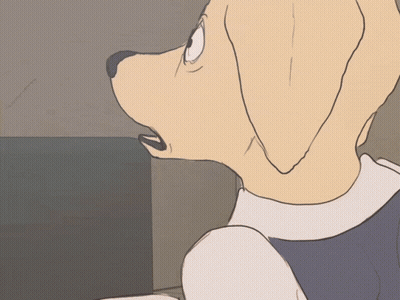 A Drawing Of A Dog With The Word Yogi Written On The Bottom GIF