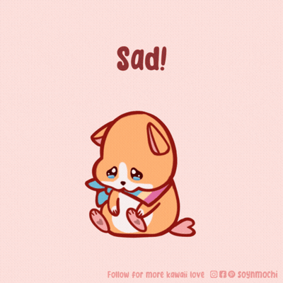 A Drawing Of A Dog With The Words Sad Written Above It GIF