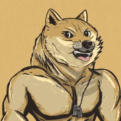 A Drawing Of A Doge With The Word Upgrading Written On It GIF
