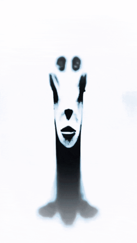 A Drawing Of A Face With A Long Neck And A Circle In The Background GIF