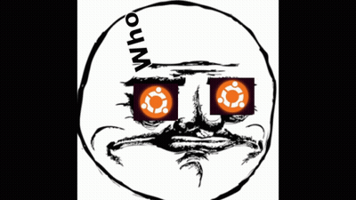 A Drawing Of A Face With The Words Doth Summon The Mighty Ubuntu Written Around It GIF