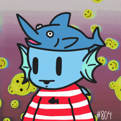 A Drawing Of A Fish With The Number 804 On The Bottom Right GIF