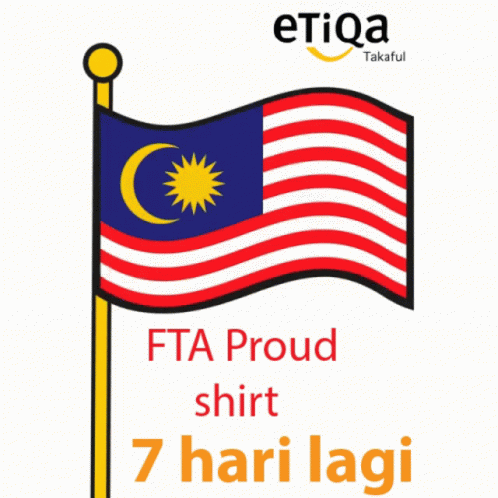 A Drawing Of A Flag With The Words Etiqa Takaful Behind It GIF