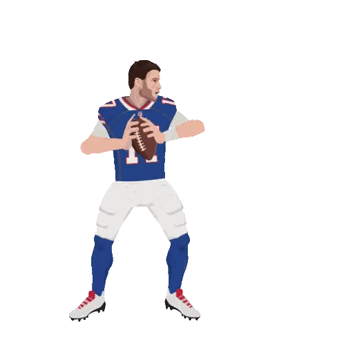 A Drawing Of A Football Player Wearing The Number 17 Sticker
