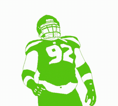 A Drawing Of A Football Player Wearing The Number 92 GIF