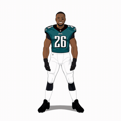 A Drawing Of A Football Player With The Number 26 On His Shirt GIF