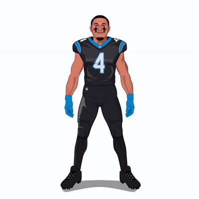 A Drawing Of A Football Player With The Number 4 On His Jersey GIF