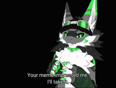 A Drawing Of A Furry Character Saying Your Meme Impressed Me GIF