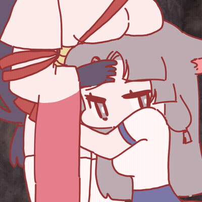 A Drawing Of A Girl Covering Her Face With Her Hands GIF