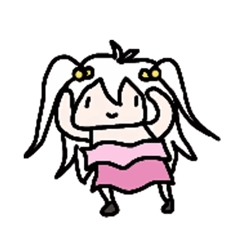 A Drawing Of A Girl In A Pink Dress With Pigtails . Sticker