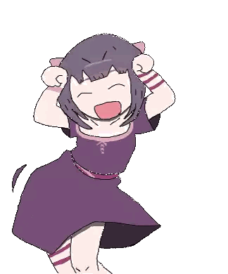 A Drawing Of A Girl In A Purple Dress With A Pink Bow On Her Head Sticker