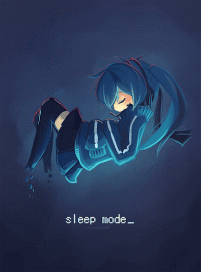 A Drawing Of A Girl Laying Down With The Word Sleep Mode Below Her GIF