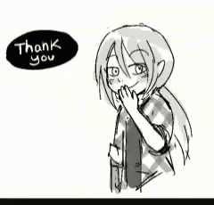 A Drawing Of A Girl Saying Thank You GIF