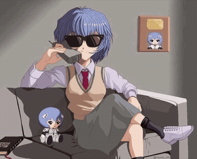 A Drawing Of A Girl Sitting On A Couch Talking On A Phone With A Bible In Front Of Her GIF