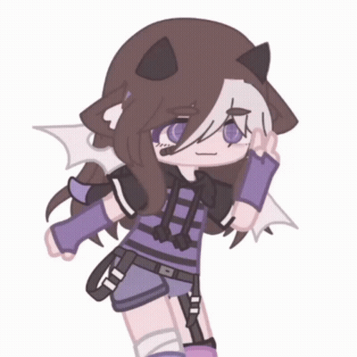 A Drawing Of A Girl Wearing A Purple Outfit GIF