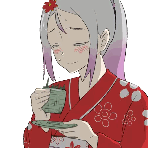 A Drawing Of A Girl Wearing A Red Kimono Sticker