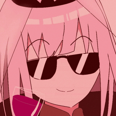 A Drawing Of A Girl Wearing Sunglasses And Holding A Glass GIF
